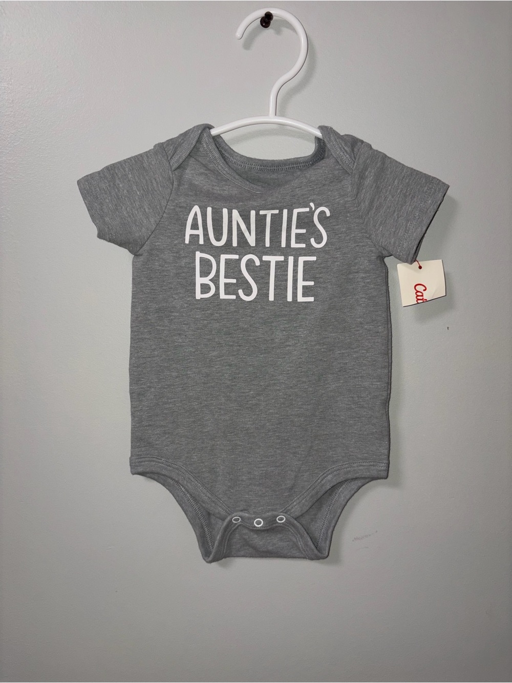 Cat & Jack Gray Auntie’s Bestie Body Suit Unisex 3-6M NWT